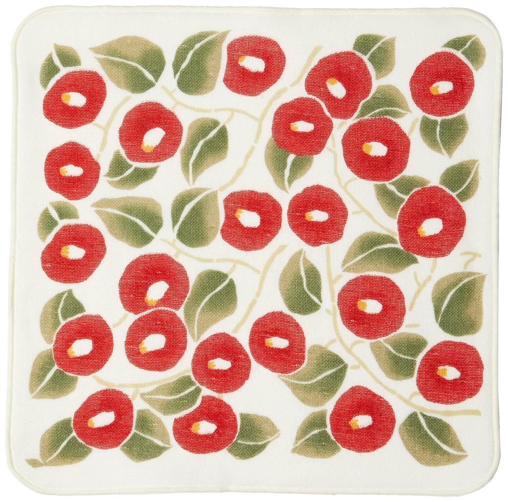 Musubi Yumeji Takehisa Gauze Towel Made In Handkerchief, Camellia, Red, Japan, 70022-101