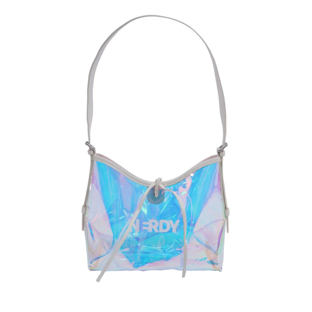 New NERDY Polyvinyl Chloride PVC Combined With Polyurethane Shoulder Bag Regular Women's White PNEC24BG10