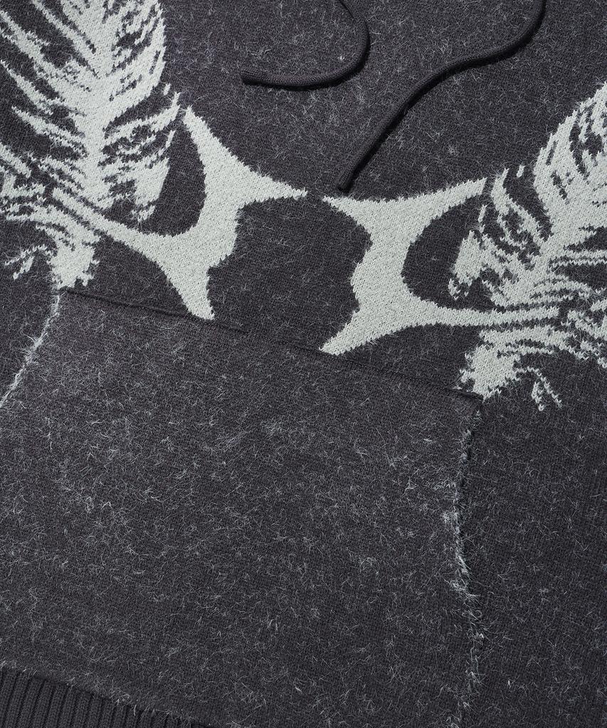 CRITIC Feather Wormhole Hoodie Knit Charcoal