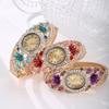 Quartz Movement Rhinestone Dress Watch Round Dial Quartz Bracelet Wristwatch  Daily Use