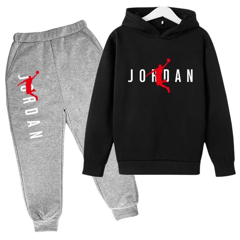 Felpa con Cappuccio per Bambini Lettere da Basket Pullover 3-12 Anni Giacca Felpa+Pantaloni Ragazzo Ragazza Neonato Abbigliamento Jogging Tempo Libero Moda Marca Set