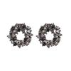 Exquisite Black Flower Stud Earrings: Elegant Versatile Fashion for Women