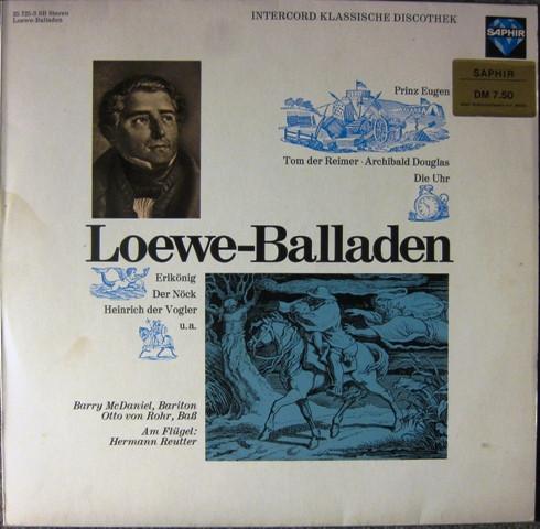 

LP Record CARL LOEWE - Loewe-Balladen 257253SB Saphir Germany Classical Used