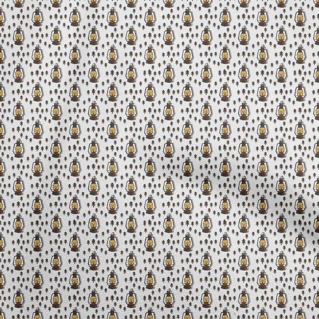 oneOone Cotton Flex Dark Mustard Fabric Halloween Lamps Fabric For Sewing Printed Craft Fabric By The Yard 40 Inch