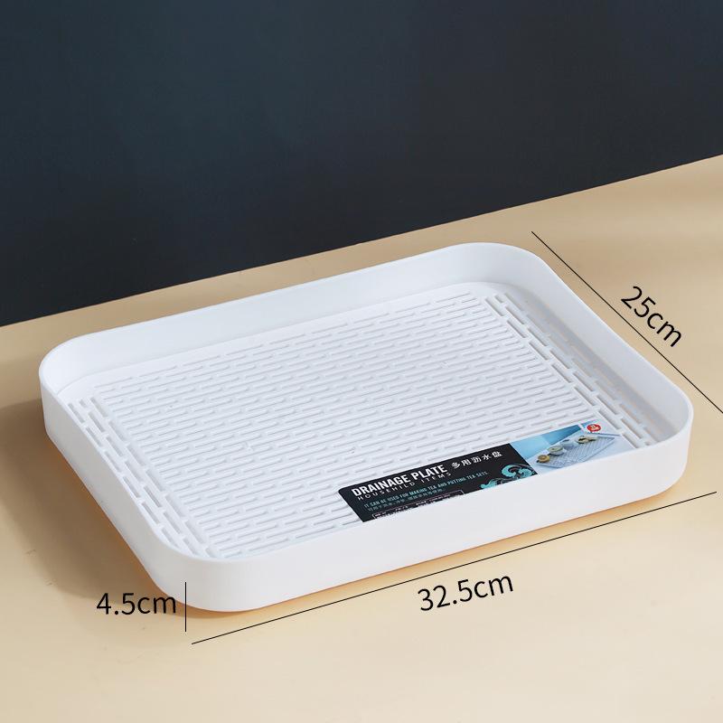 Double-Layer Plastic Draining Tray: Durable Household Tea, Bowl & Chopstick Storage Rack