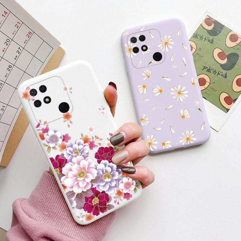 Für Redmi 10C 10 C 10A Hülle Funda Vintage Blumen Blätter Schutzhülle Weiche Capa Für Xiaomi Redmi 10C 13C 14C Bumper Case