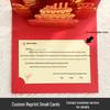 3D Pop-up Birthday Card with Red Envelope & Gold Cake Design - Handmade Paper Cut Blessing