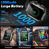 Rugged Military 1000mAh Smart Watch Men Outdoor Flashlight  Watch 2.01" HD Touch Screen Voice Bluetooth Call Smartwatch NEW