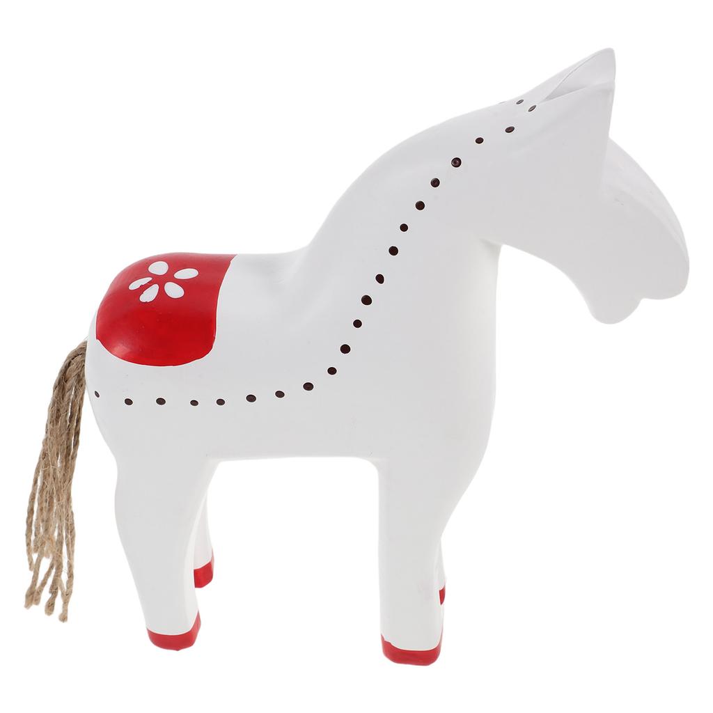 Wood Carved Horse Desktop Decor Rustic Chinese Zodiac 2026 New Year Animal Sculpture Feng Shui Lucky Horse Ornament