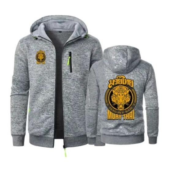 MMA Tiger Muay Thai Kick Boxing UFFC Jacket Sweatshirt Hoodies Zip Men Women Kid Unisex Long Sleeve Print Sport Gym Fitness Workout