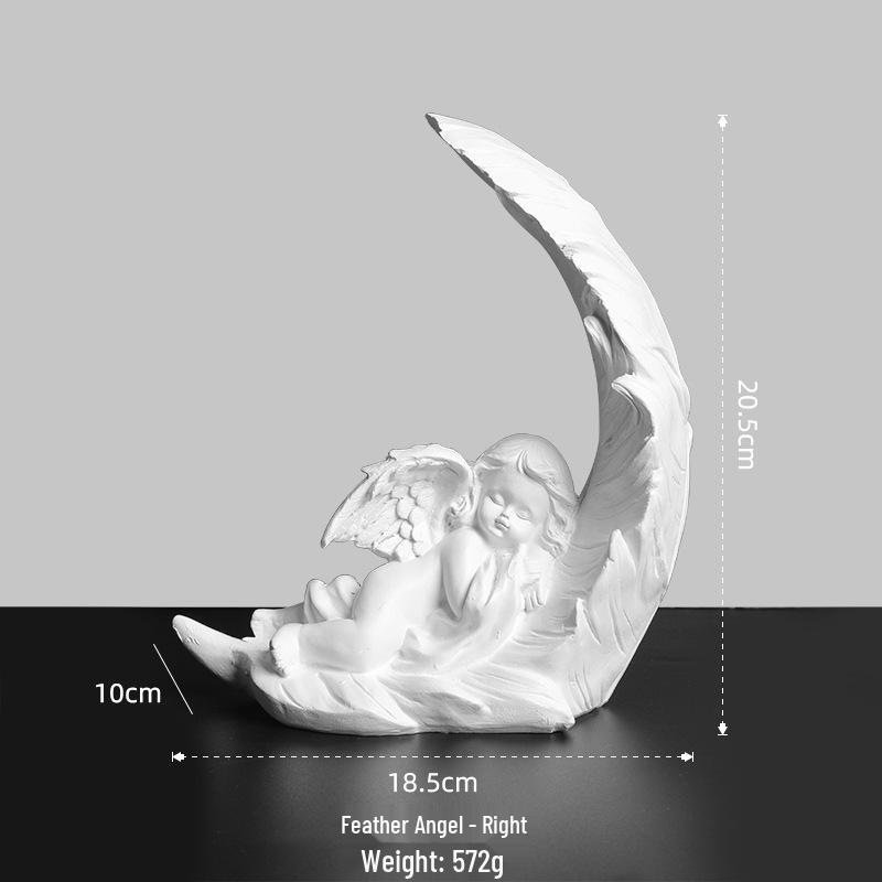 Nordic Angel Girl Sculpture - Resin Figurine for Living Room Décor