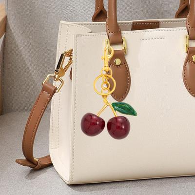 Keychain Key Holder Cherry Leaves Charm Keyring Fade-resistant Alloy Key Ring