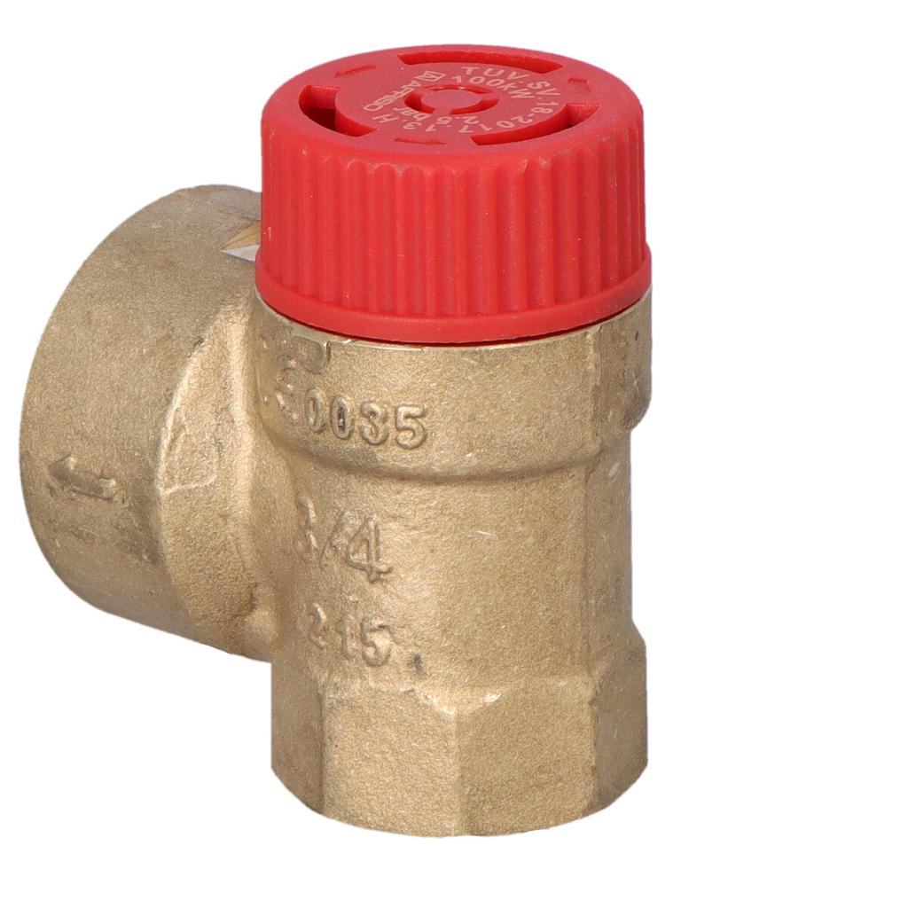 MS Safety Valve 3/4 Inch X 1 Inch, 2.5 Bar for Central Heating Installations
