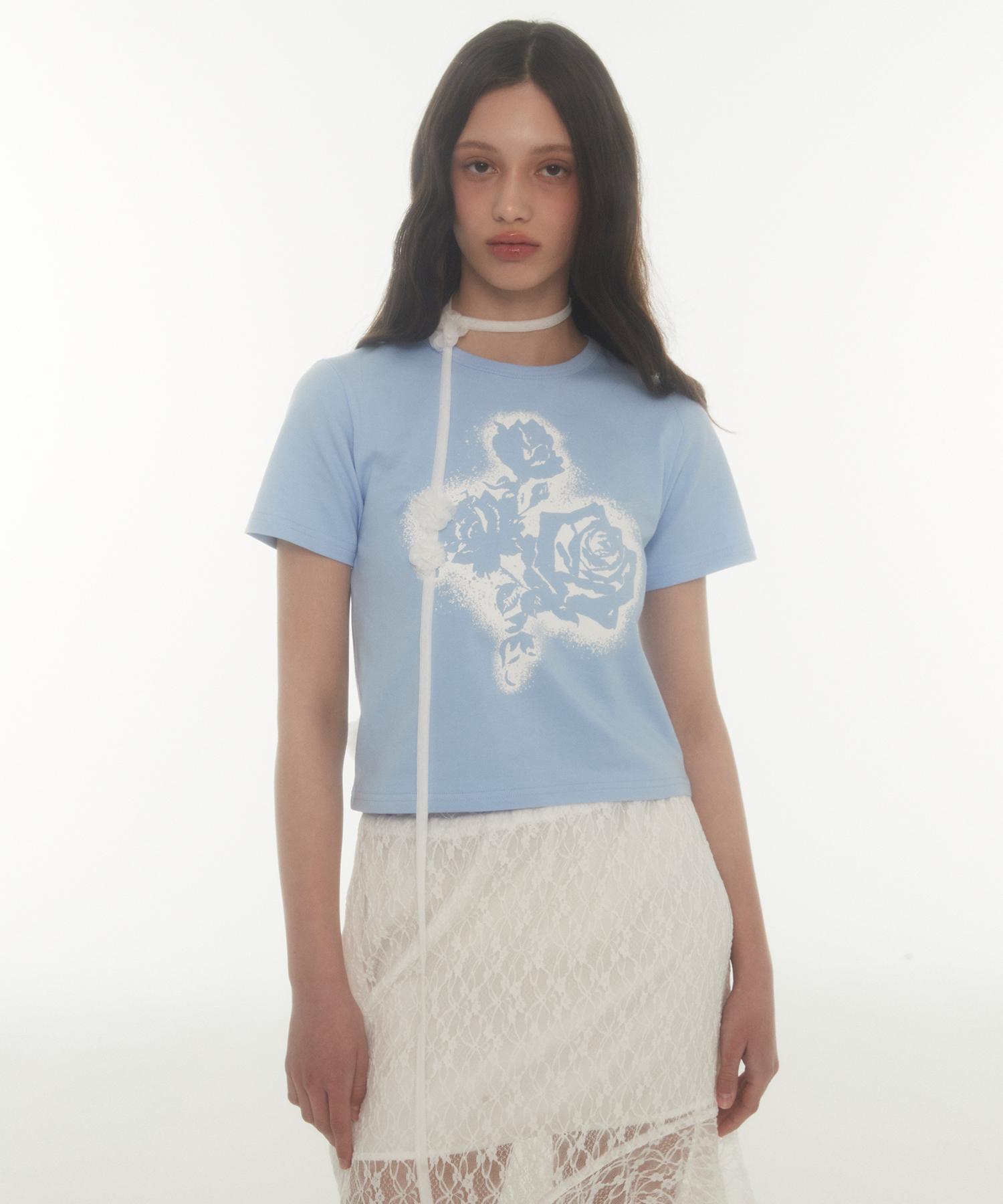 Midnight Move Fl Crop T (Sky Blue) Sky Blue