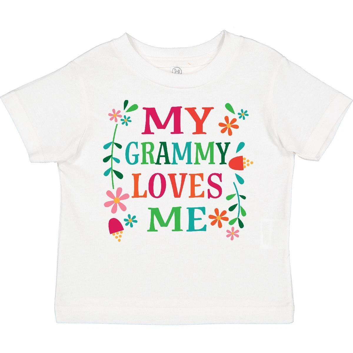 Inktastic My Grammy Loves Me Girls Apparel Toddler T-Shirt Cute Floral Flowered 110
