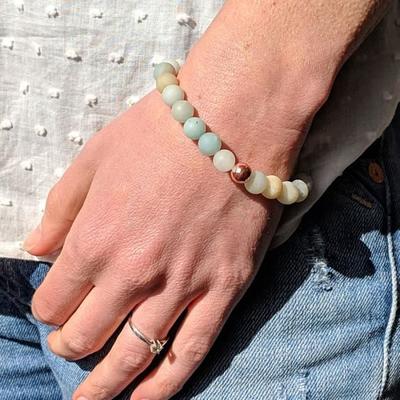 Meditation Bracelet - SHOP-STORY - Amazonite - 18 Cm - Natural Stone - Men's/Women's