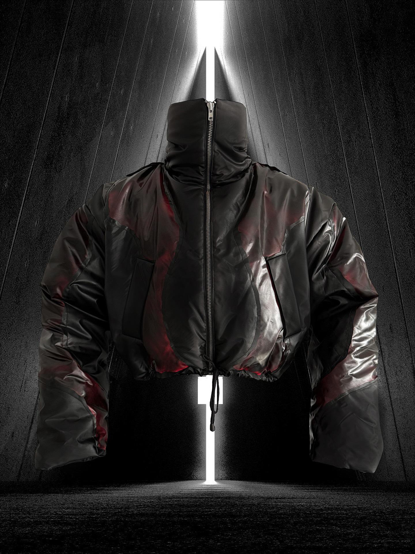 Унисекс Ретро Повседневная Хлопковая Куртка с Капюшоном - Тяжелая, Свободного Кроя, Стиль Харадзюку Хип-Хоп XL чёрный