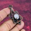 Rainbow Moonstone Pendant Real Gemstone Jewelry Copper Wire Wrapped Star Pendant