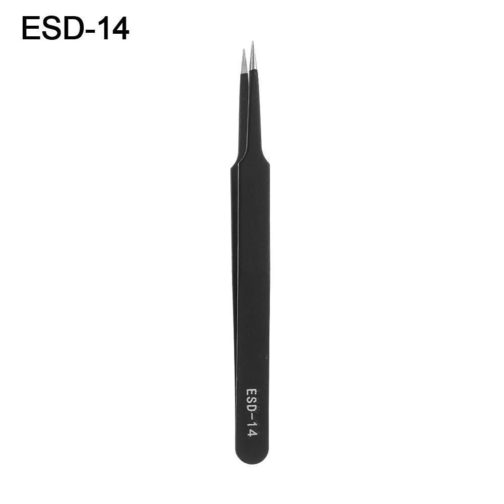 Industrial Repair Tools Anti-Static Stainless Steel Tweezers Curved Straight ESD Safe Eyebrow Clip