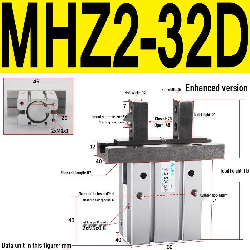 MHZL2 Pneumatic Finger Cylinder Parallel Manipulator Gripper MHZ2/HFZ Series
