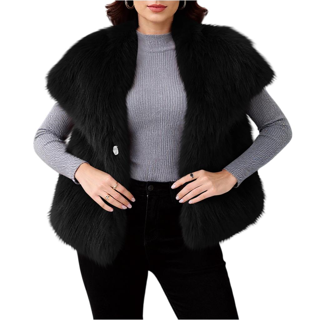 Women's Fashion waistcoat Sleeveless Lapel Coat