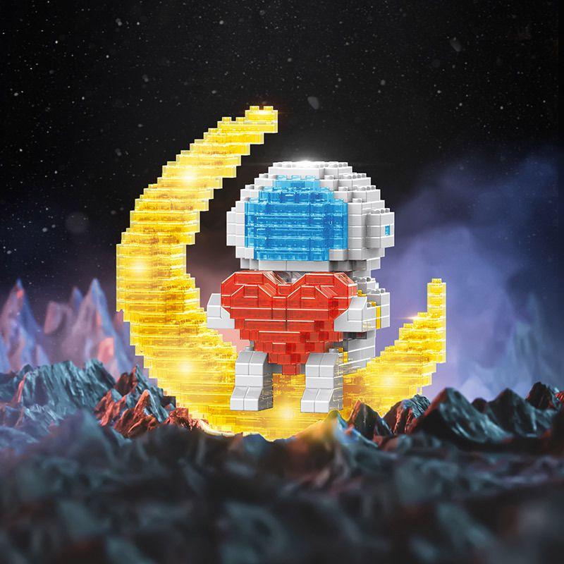 

Минифигурки Детские Строительные Блоки Кирпичики Лунный Астронавт Игрушки Образование Heart,Lights