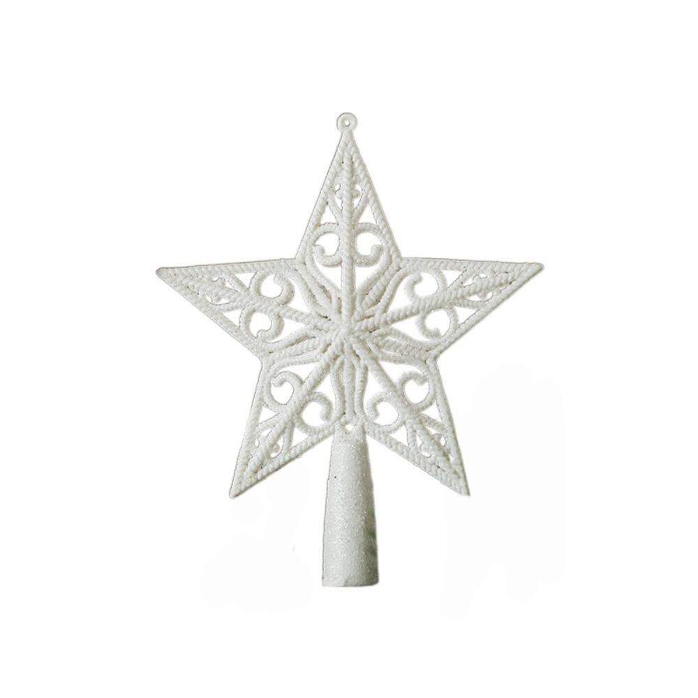 Hollow Out Christmas Tree Top Star White Christmas Tree Ornaments  Christmas Decoration