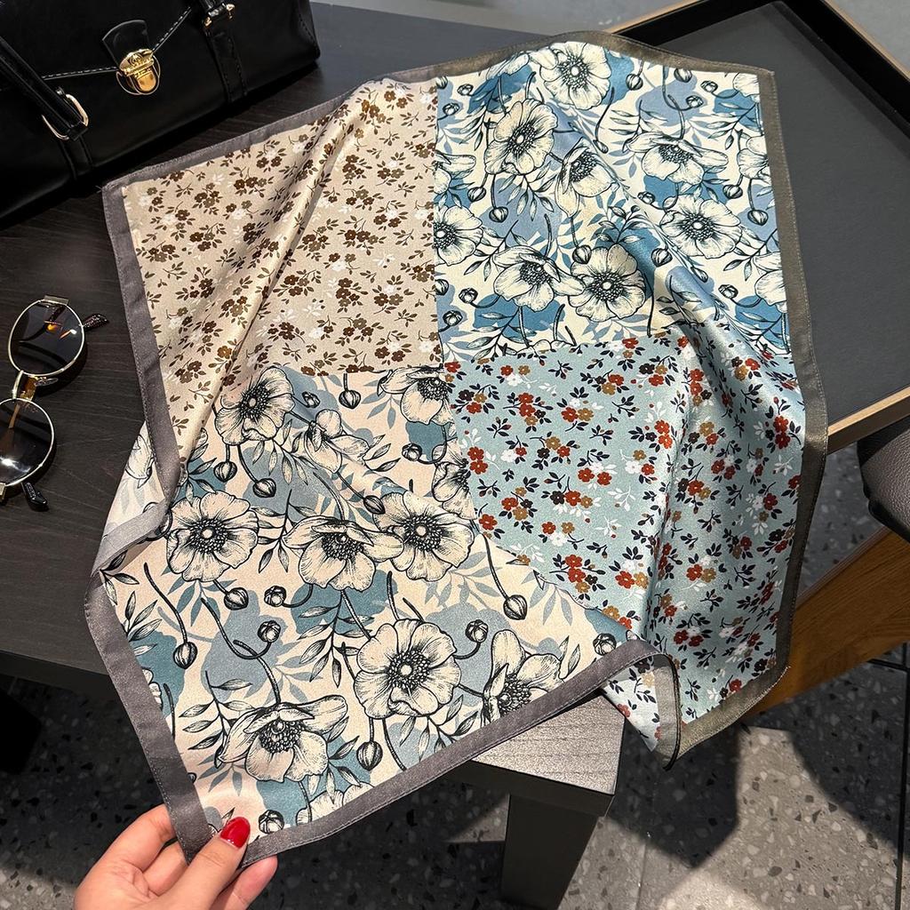 100% Pure Silk Scarf Women Neck Hair Foulard Square Headband Scarves Bandana Fashion Hijab Poncho Scarves Pashmina Luxury