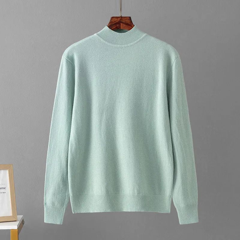 

Cross-Border European and American Women clothes round Neck Long sleeve Solid Knitted Women s Bright Line Loose Sexy Thin Sweater Amazon EBay Light green All yards