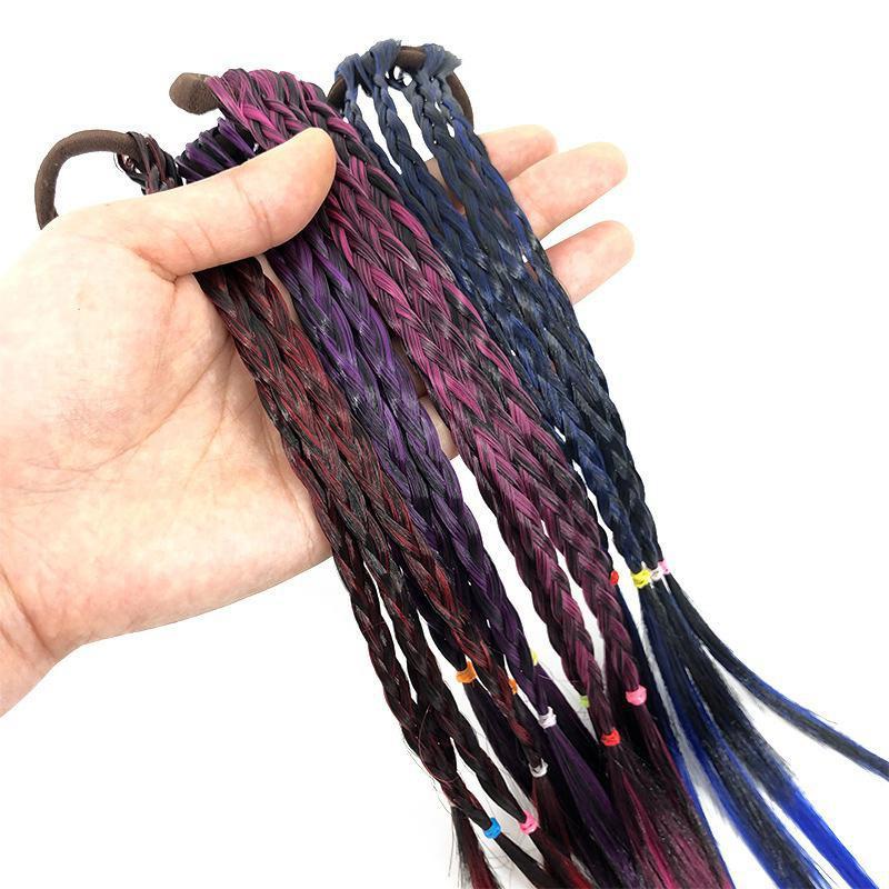 1pcs Simple Kid Elastic Hair Band Rubber Band Hair Accessories Kids Wig Headband Girls Twist Braid Rope Headdress Child Gift