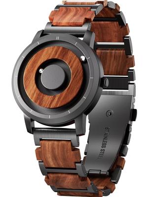 Ceas de mână EUTOUR din lemn, magnetic, elegant, retro, simplu și casual, cu cuarț, bilă magnetică, rezistent la apă 3ATM, 40mm și bandă din lemn, Ceas pentru bărbați, Stil, Design,