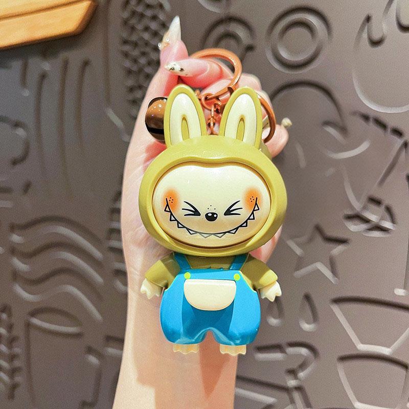 Creative Labubu Face Changing Cartoon Keychain, Labubu Doll Pendant, 3D Bag Pendant, Creative Ornament