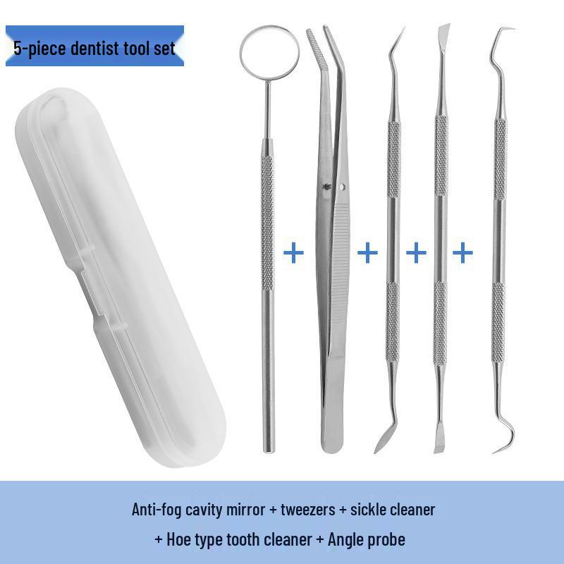 Lighted Dental Calculus Remover & Cleaning Mirror - Tartar Trimming Tool Set
