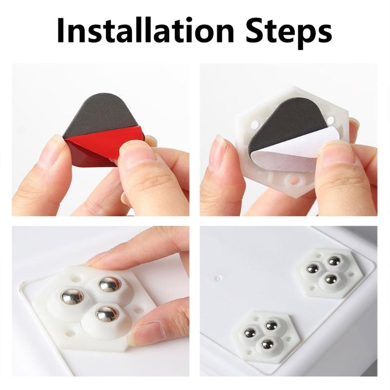Pack Of 4 Adhesive Mini Casters Wheel with 360 Degree Rotation Rolling Wheel for Kitchen Appliances & Furniture