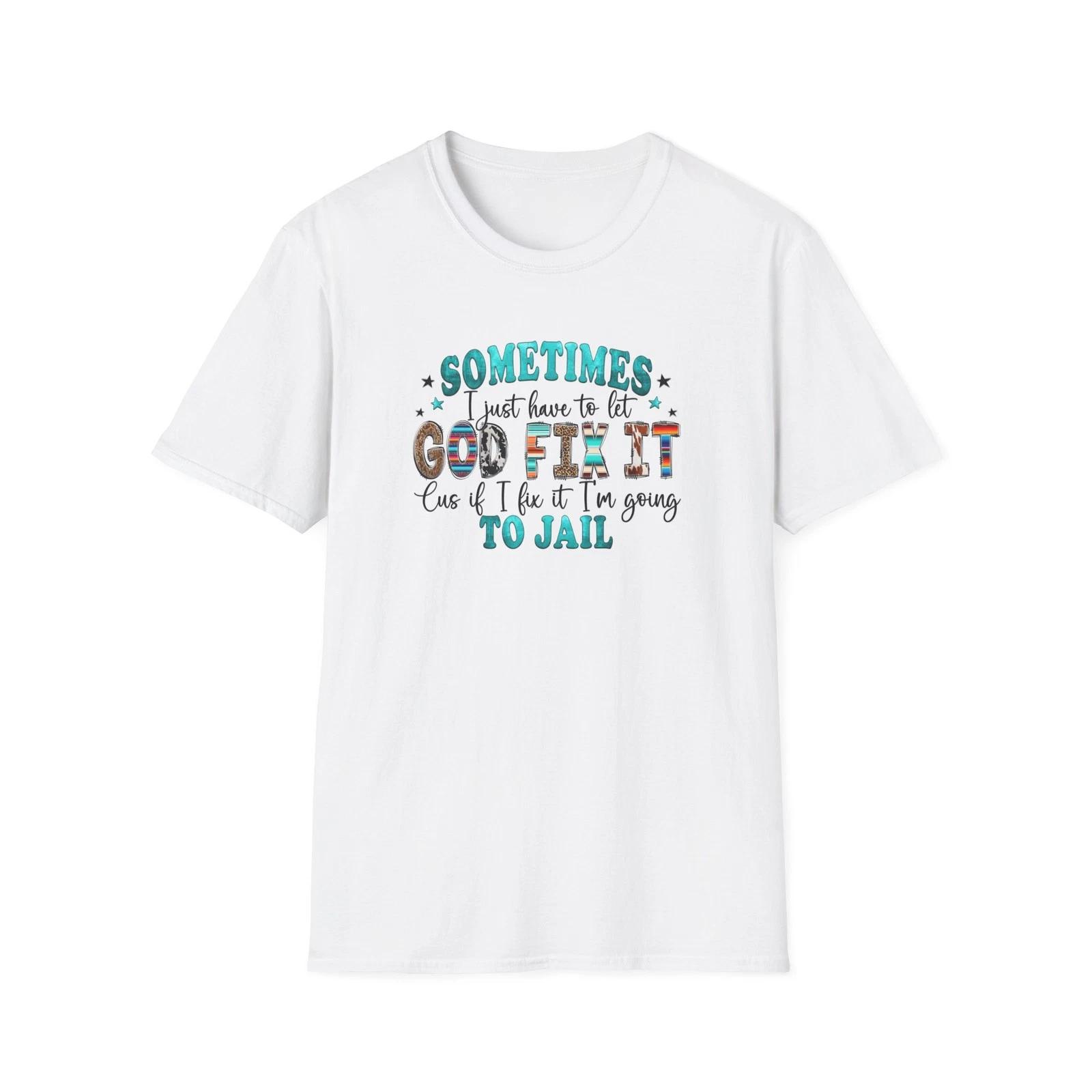 

Funny God Fix It T-Shirt, Unisex Tee, Casual Wear, Gift for Men & Women M