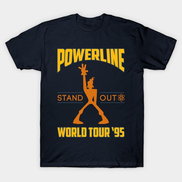 Men Black Print T-shirt Powerline Concert Tee No-Cut Transfer Paper Print Cotton Tshirt XL тёмно-синий