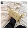 2025 New Fashion PU Woven Pillow Bag - Small Square Crossbody, Waist, and Chest Bag for Women
