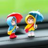 4 Stück Niedliches Regenschirm-Paar Auto-Innendekoration Actionfiguren Auto-Rückspiegel Armaturenbrett-Ornamente Geschenk Mini-Zubehör