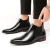 Fashion New Men's Winter Black Brown Warm Plush Patent Leather Shoes Male Fashion High Tops Comfort Snow Ankle Boots