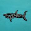 1Pc 3D Metal Shark Logo Car Rear Trunk Emblem Sticker, Car Sider Fender Badge Sticker for Car Body Stying Decoration Accessories
