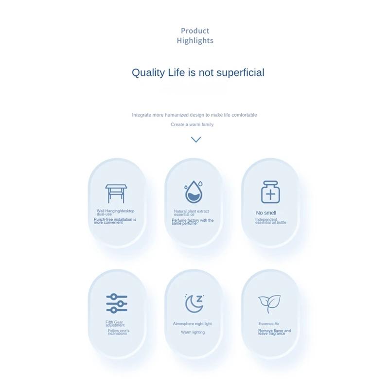 Wandmontierter Ätherisches Öl Diffusor Wiederaufladbar Timergesteuerter Sprühnebel Aromatherapie Luftbefeuchter Digitalanzeige Lufterfrischer Difusor Geruch