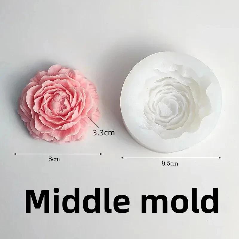 

New 3D Rose Bouquet Candle Silicone Mold Chrysanthemum Flower Cluster Resin Mold Flower Peony Gypsum Mold Valentine s Day Gift