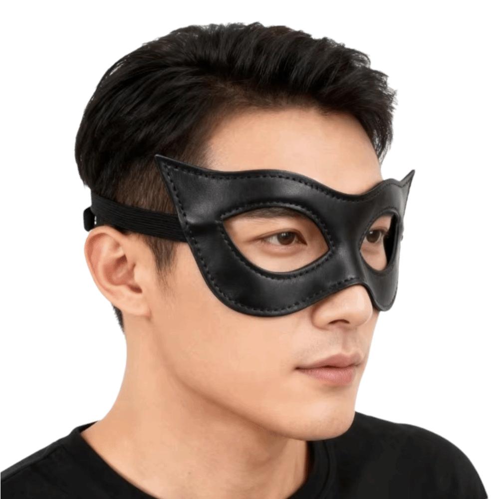 Handsome PU Leather Mask Masquerade Cosplay Mask Unisex Half Face Mask Masquerade Ball