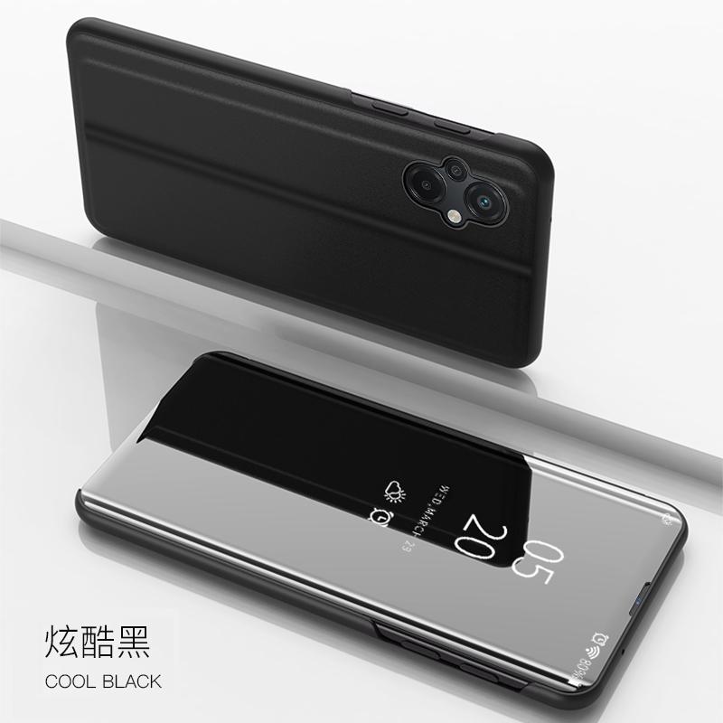 For Pocco M 5 Case Luxury Smart Mirror Flip Magnetic Leather Holder Phone Case For Xiaomi Poco M5 Poko Little M 5 Back Cover