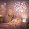 Butterfly Pattern Projector Lamp 360° Rotating Colorful LED Light for Romantic Dinner Table Ambient Decor