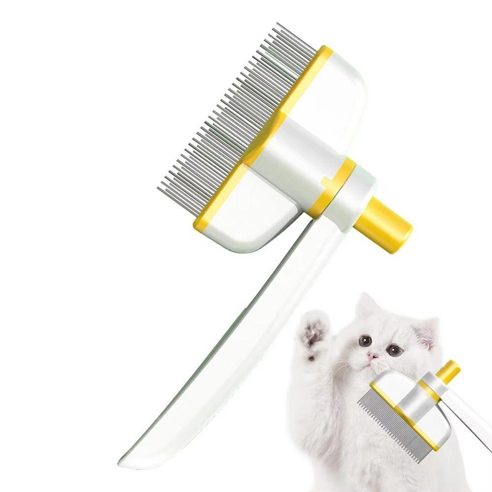 Flat Pin Comb Pet Hair Removal Comb 360-Degree Rotating Head Dog Hair Remover  Knot Removal