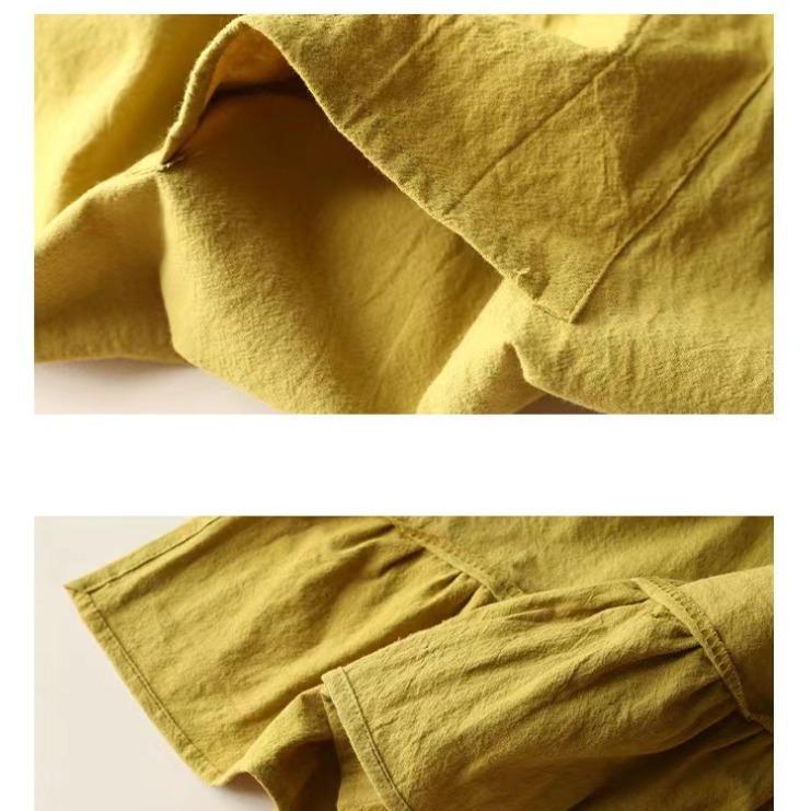 Nordic Solid Color French Pastoral Style Oil-Proof Apron for Kitchen Cooking