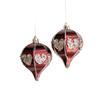 Irregular Design Christmas Hanging Ornaments Red Painted Holiday Decorations  Holiday Scene