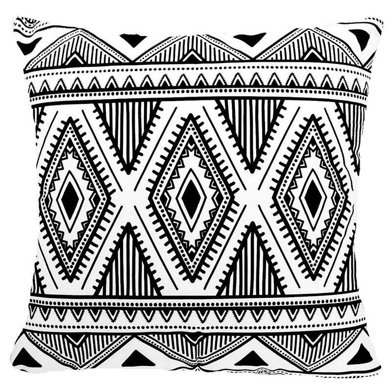 Cover Geometric Cushion Home Sofa Decor Black  White Linen Throw Pillow Case