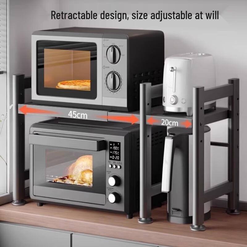 Ret retractable 2-Tier Carbon Steel Microwave Oven Rack